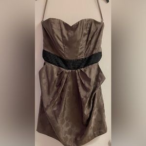 Strapless Dress H&M, size 10, Satin, Gray/Black
